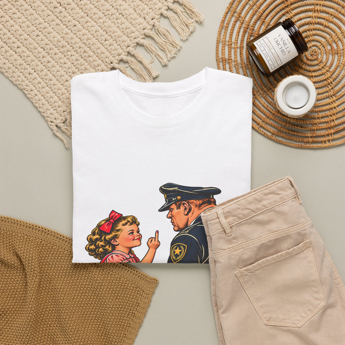 T-Shirt — Vintage Girl Graphic “My Mommy Told Me Not to Talk to Bastards”