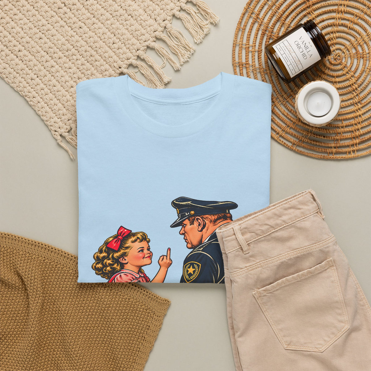 T-Shirt — Vintage Girl Graphic “My Mommy Told Me Not to Talk to Bastards”