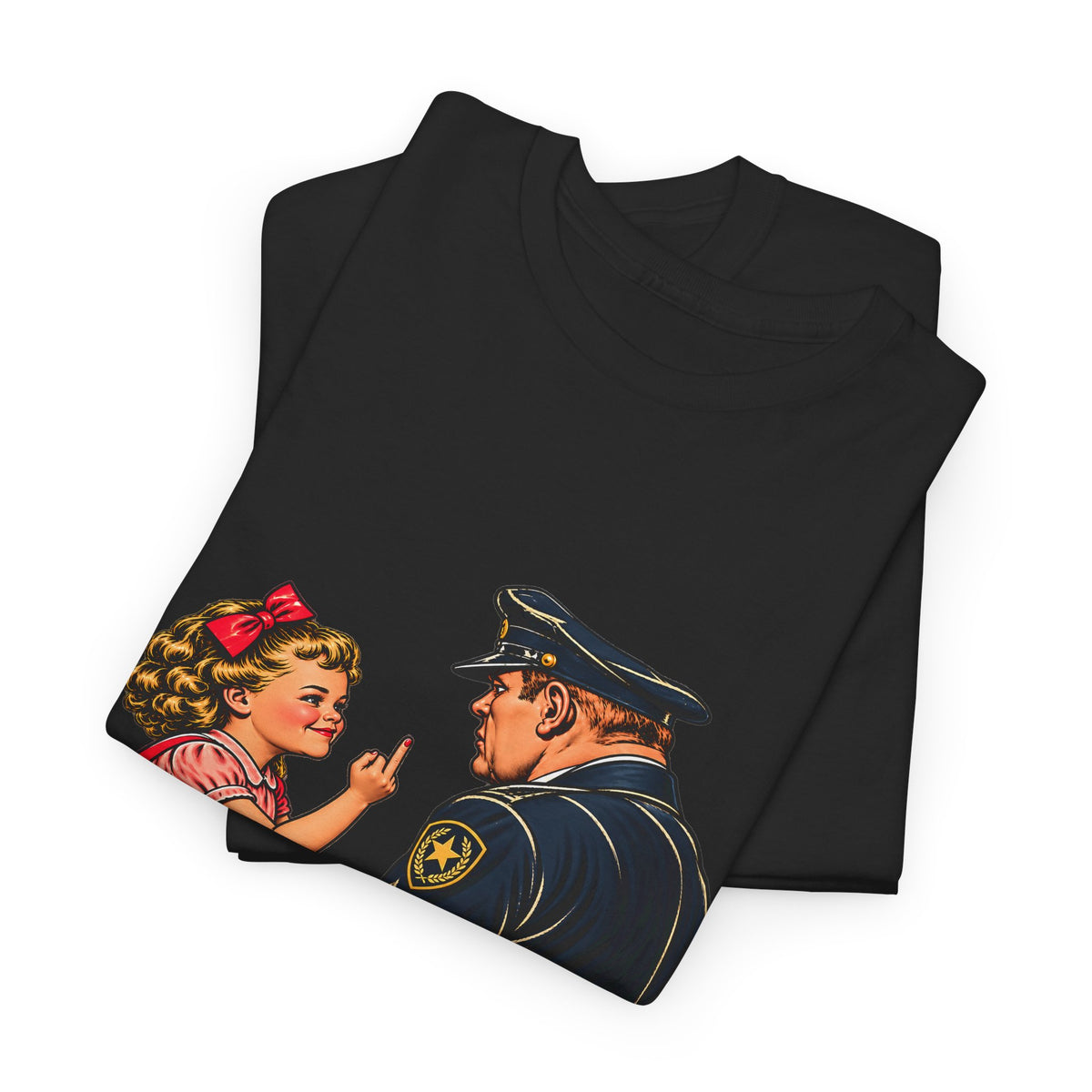 T-Shirt — Vintage Girl Graphic “My Mommy Told Me Not to Talk to Bastards”