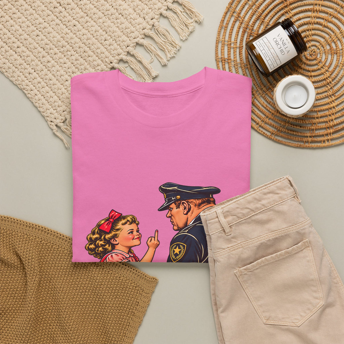 T-Shirt — Vintage Girl Graphic “My Mommy Told Me Not to Talk to Bastards”