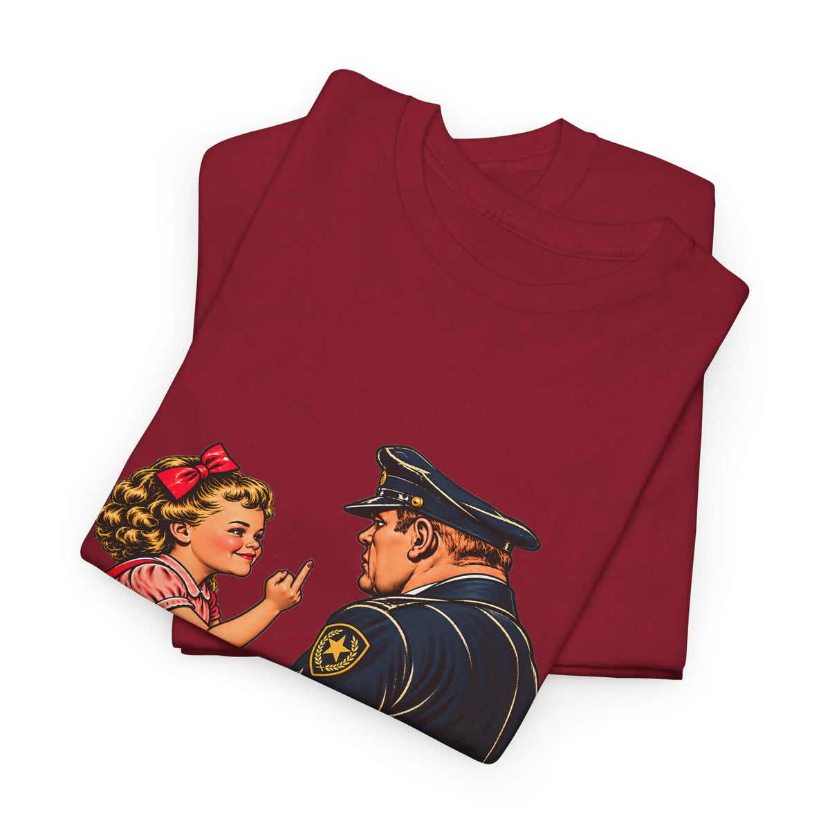 T-Shirt — Vintage Girl Graphic “My Mommy Told Me Not to Talk to Bastards”