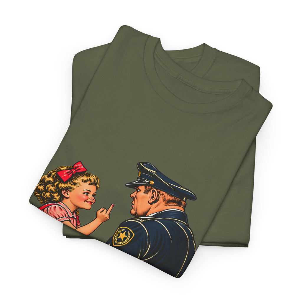 T-Shirt — Vintage Girl Graphic “My Mommy Told Me Not to Talk to Bastards”