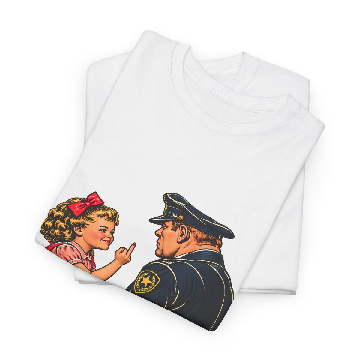 T-Shirt — Vintage Girl Graphic “My Mommy Told Me Not to Talk to Bastards”