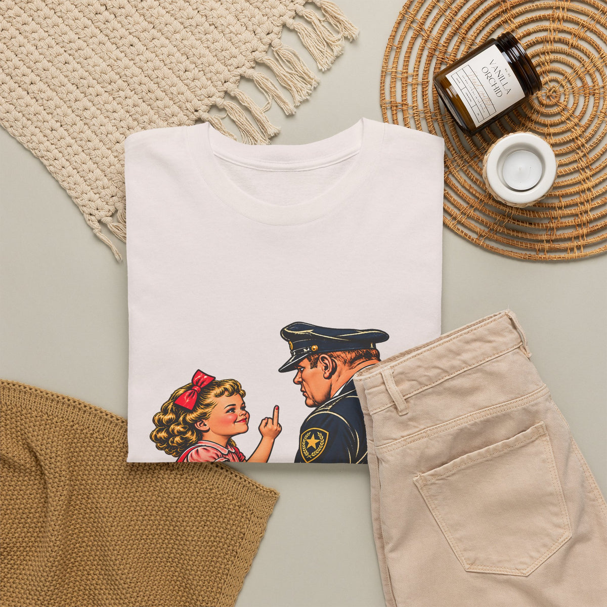 T-Shirt — Vintage Girl Graphic “My Mommy Told Me Not to Talk to Bastards”