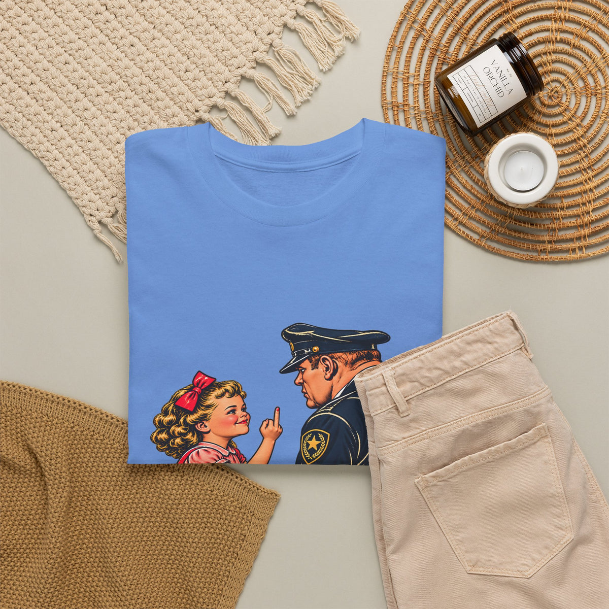 T-Shirt — Vintage Girl Graphic “My Mommy Told Me Not to Talk to Bastards”